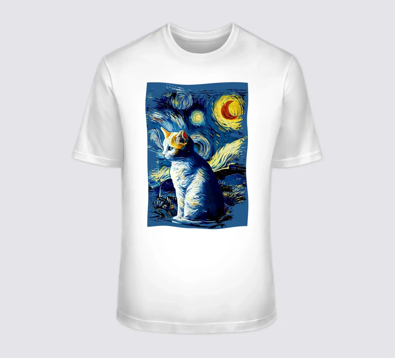 Starry Night Cat t-shirt by Adrian Patel