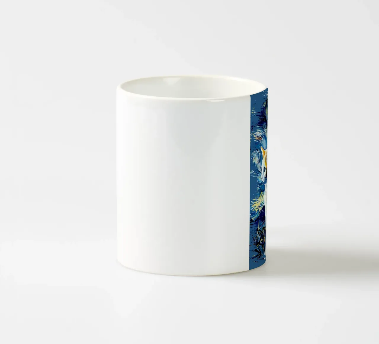Gatto notturno stellato tazza in ceramica da Adrian Patel