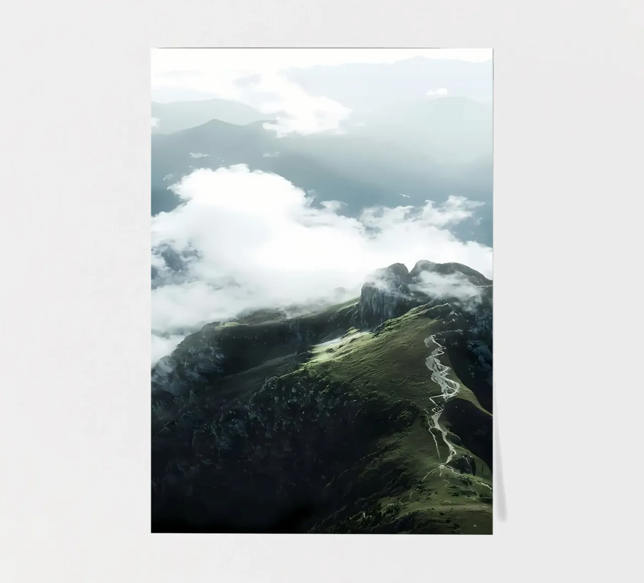 Mountain with clouds sticker sheet by Matthew Katz