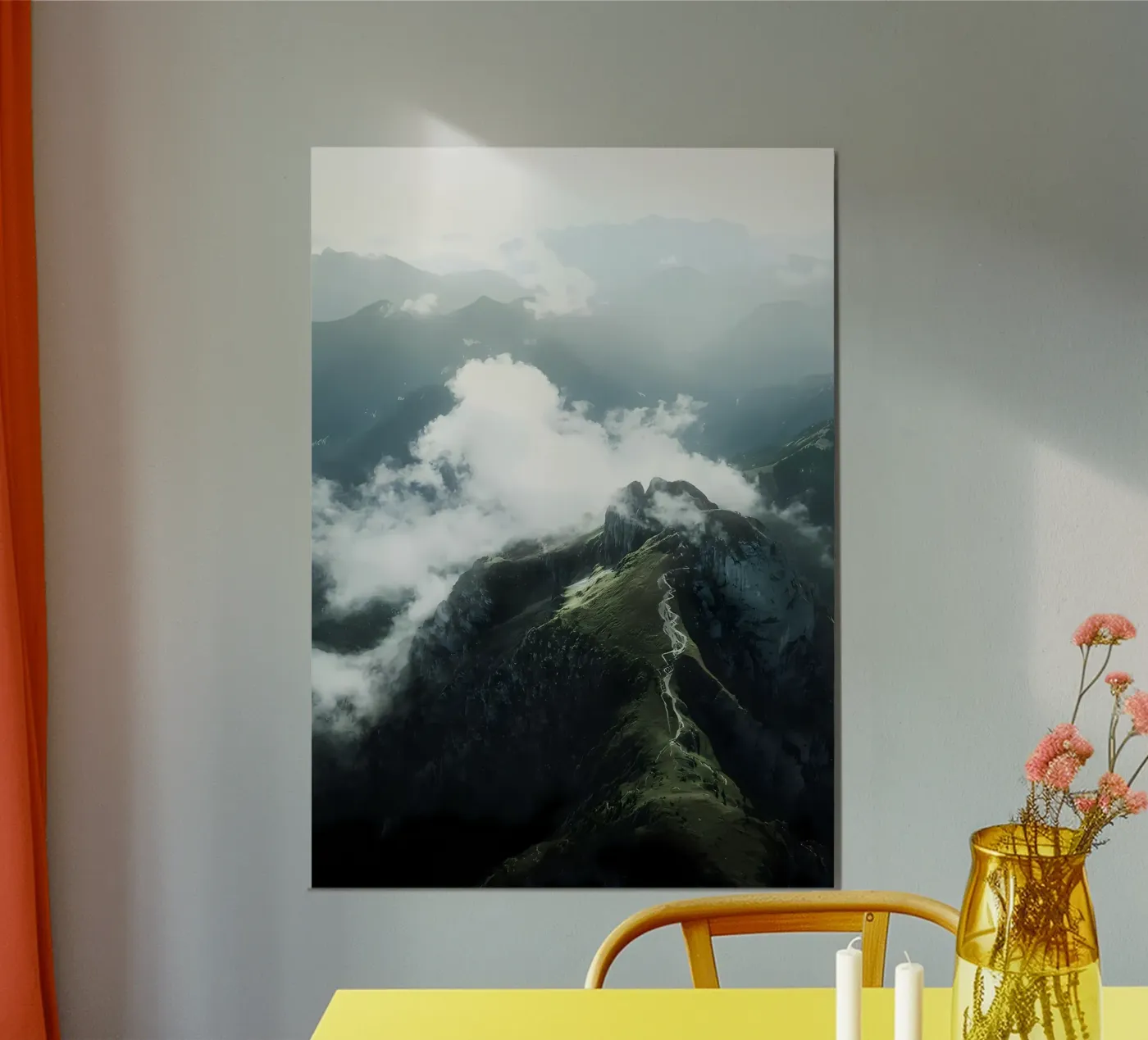 Mountain with clouds forex plate by Matthew Katz