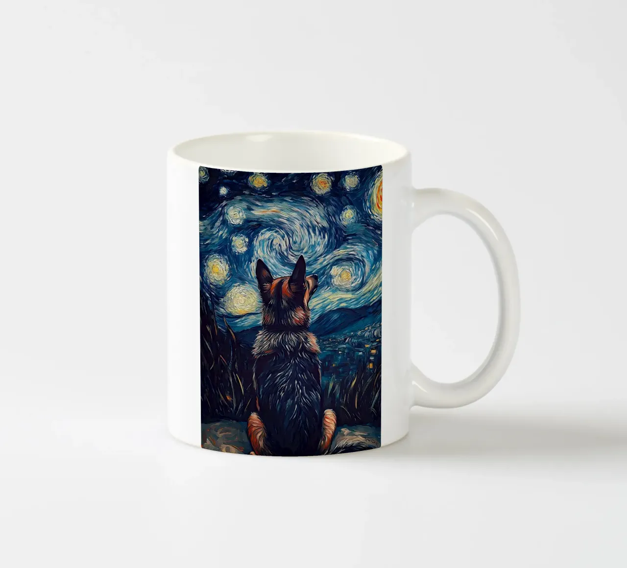 Cane sotto la notte stellata tazza in ceramica da Adrian Patel