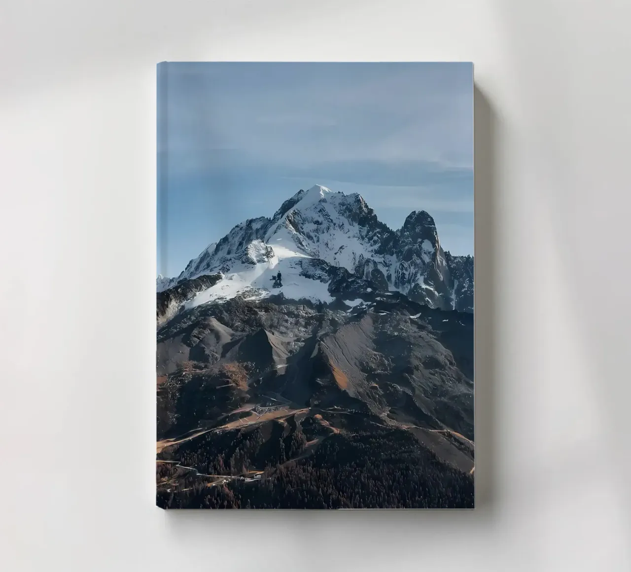 Snowy Mountain Peak in Chamonix Mont-blanc notebook by Matthew Katz