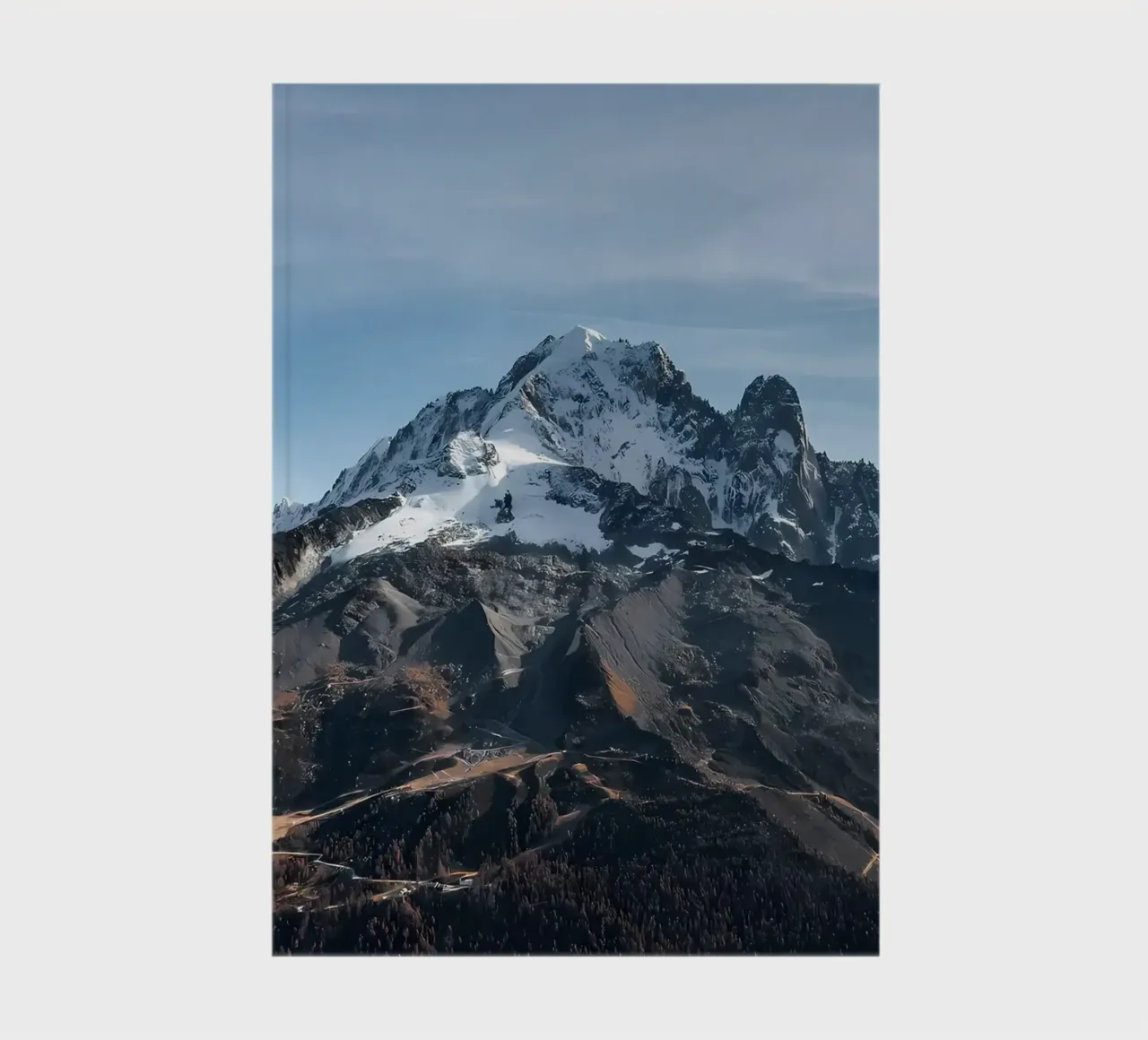 Snowy Mountain Peak in Chamonix Mont-blanc notebook by Matthew Katz