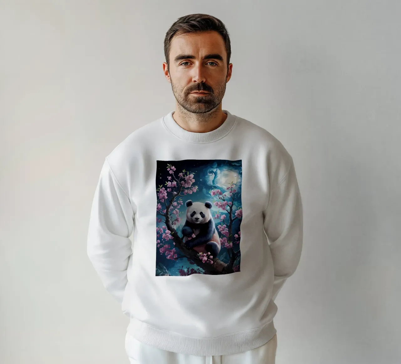 Panda in fiore di ciliegio felpa da Adrian Patel