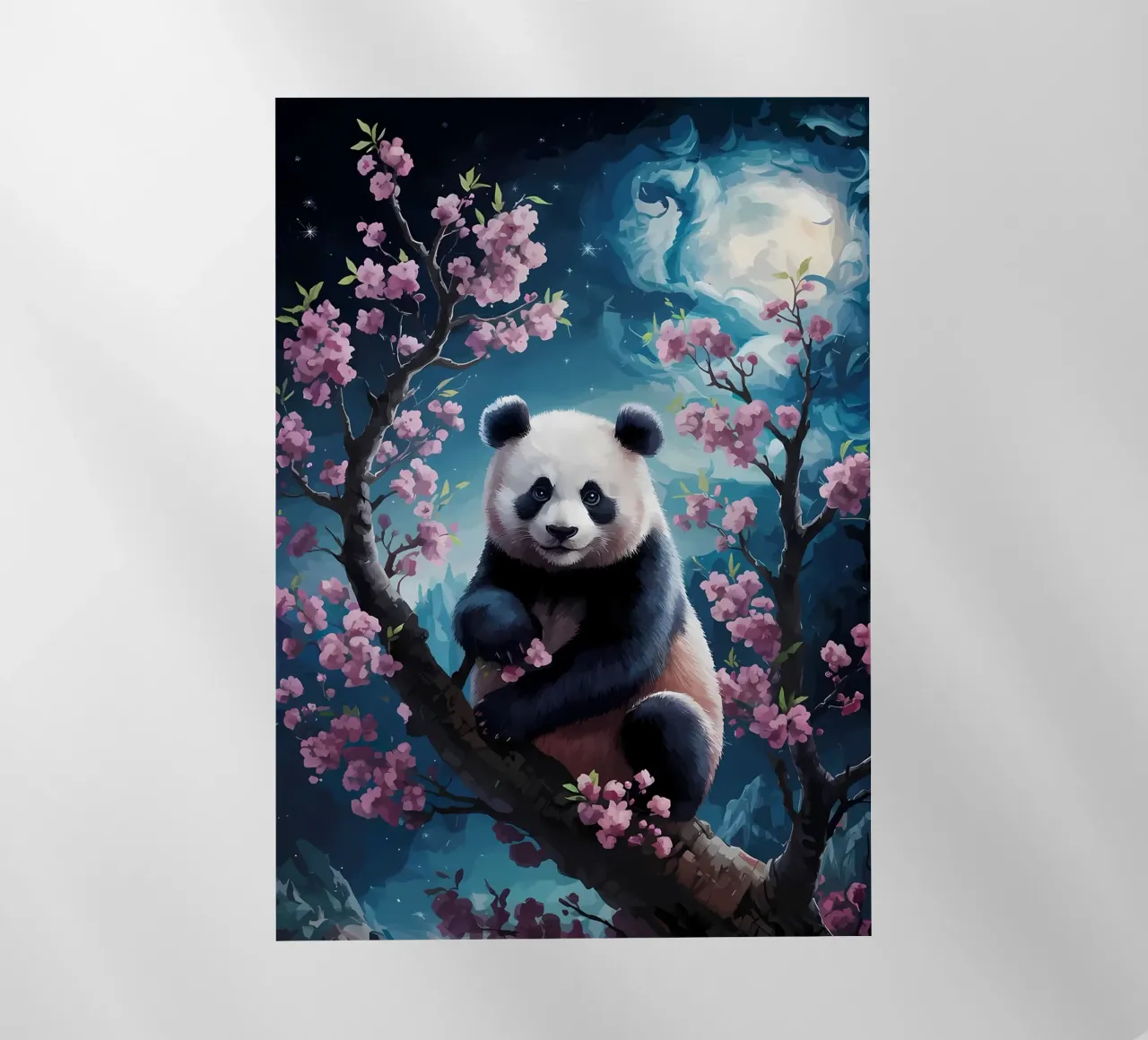Panda in fiore di ciliegio pellicola backlit da Adrian Patel
