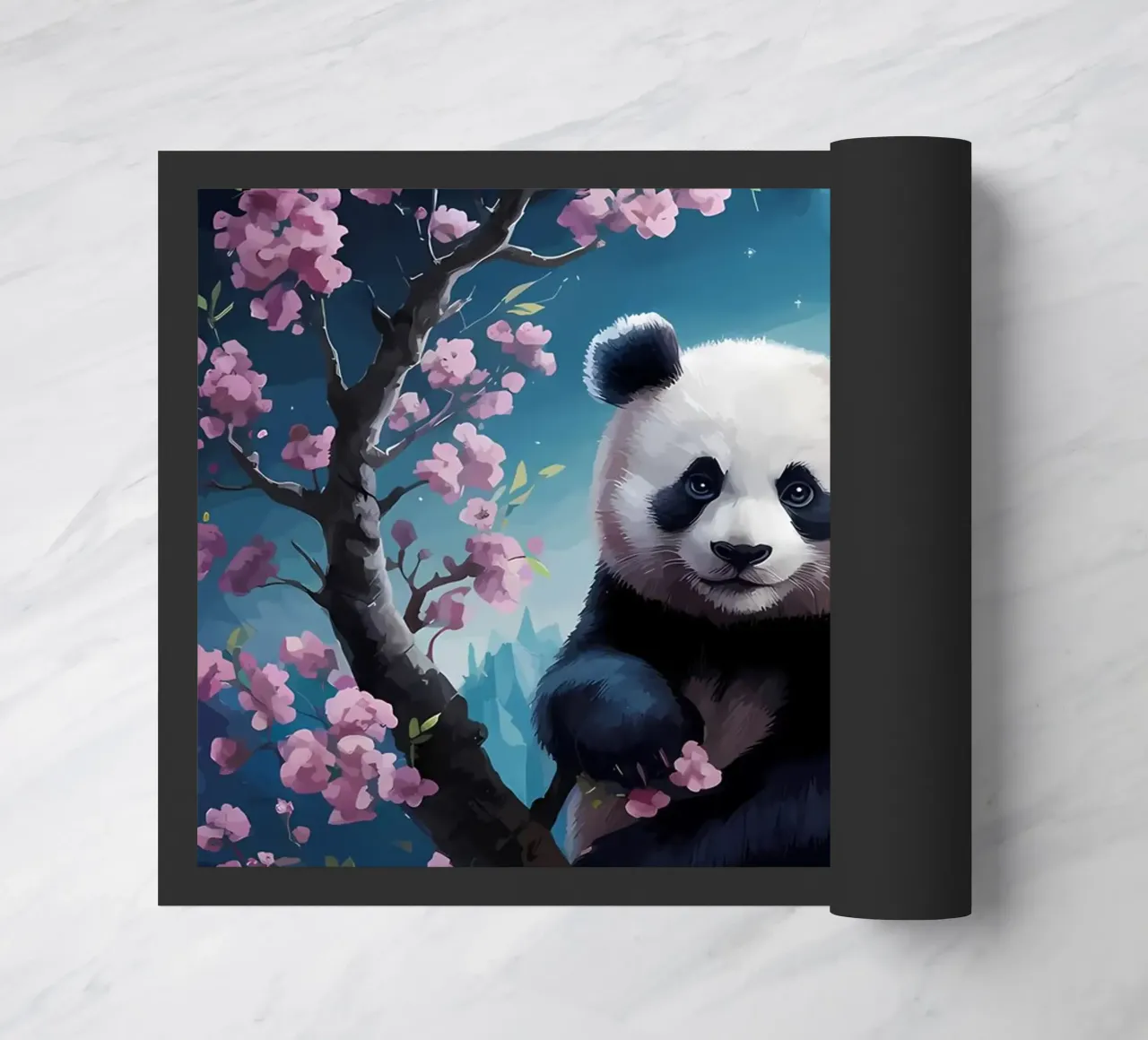 Panda in fiore di ciliegio zerbino da Adrian Patel