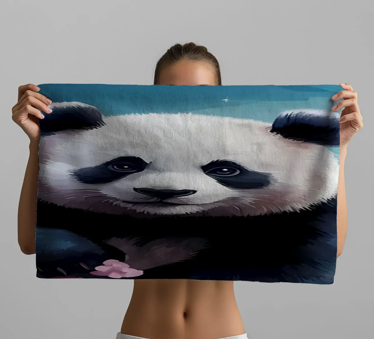 Panda in fiore di ciliegio asciugamano da bagno da Adrian Patel
