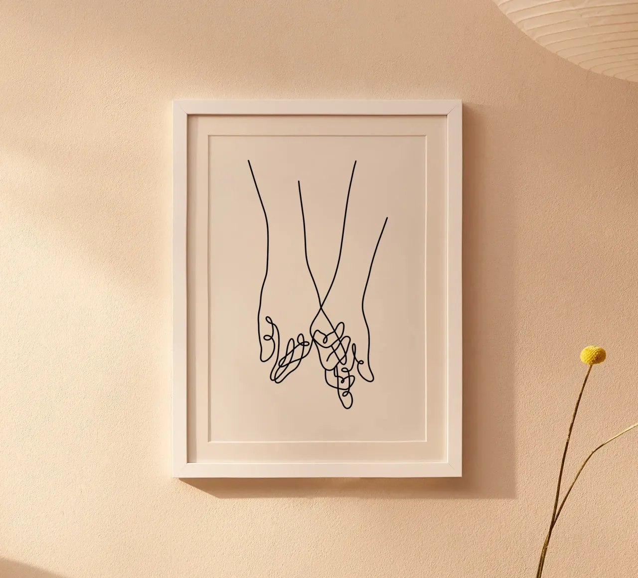 Line art poster con telaio in legno da Aiden Garcia