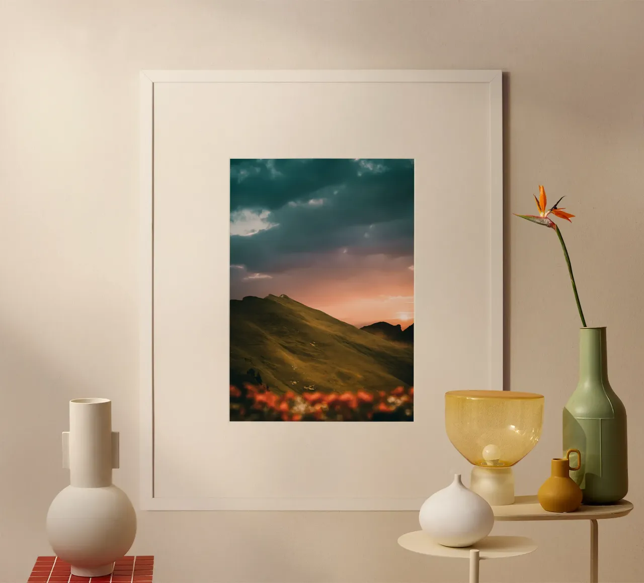 Sonnenuntergang in den Alpen Poster von Matthew Katz