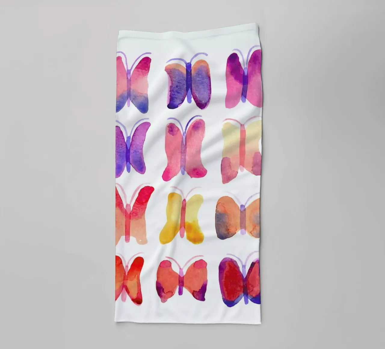 Watercolour Butterflies towel by Little Flourishes