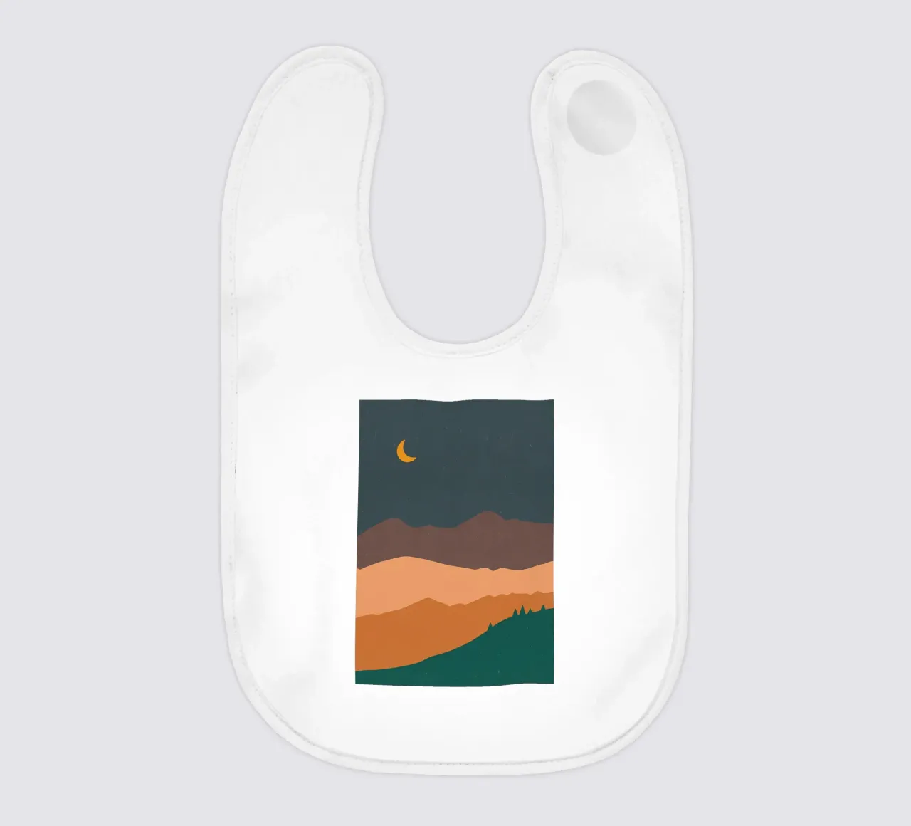 Landscape Minimalist Night baby bib by Bartosz Powalka