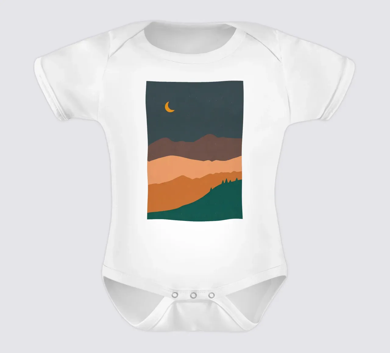 Landscape Minimalist Night short-sleeve baby romper by Bartosz Powalka