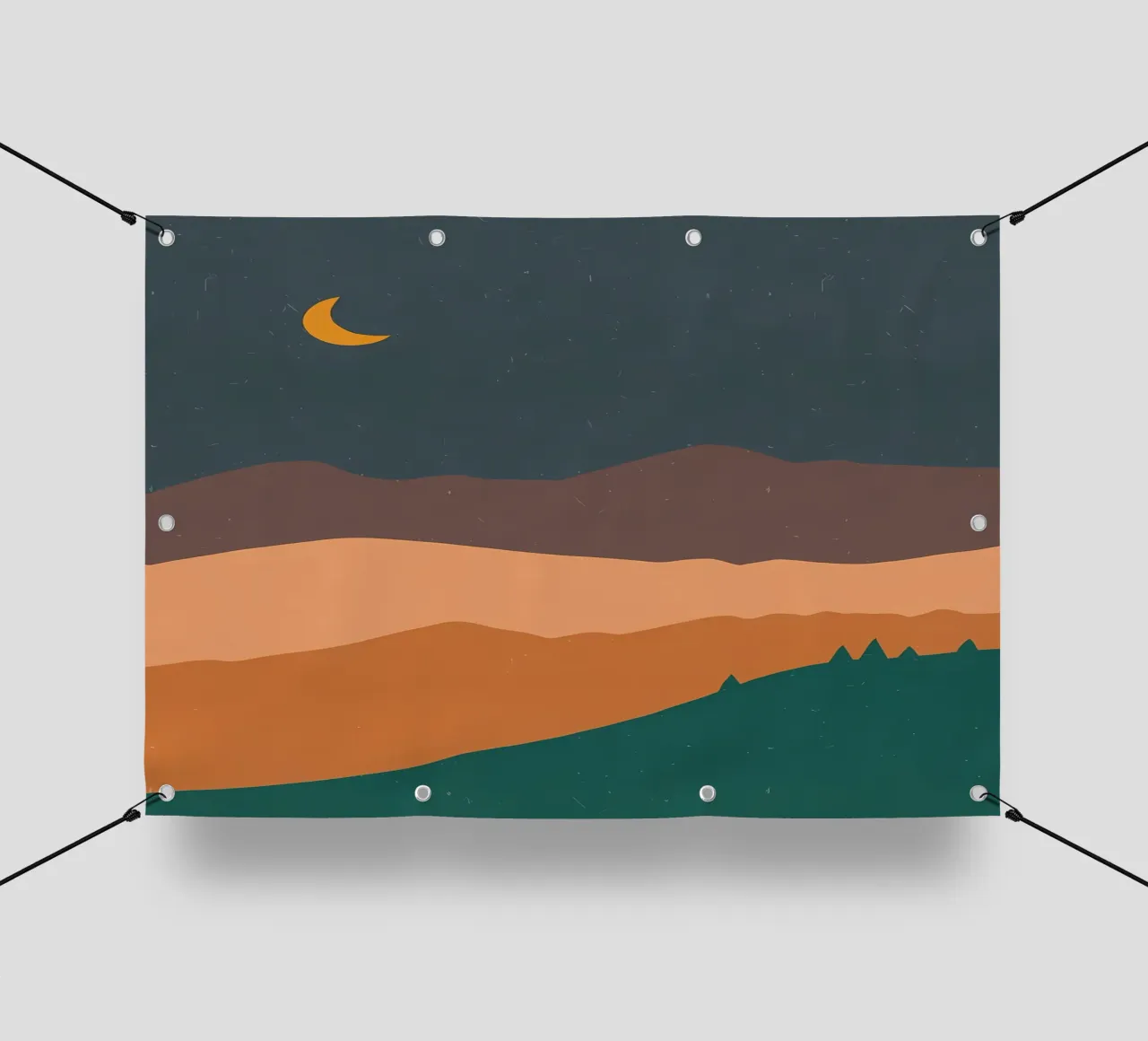 Paesaggio minimalista notturno telo in pvc da Bartosz Powalka