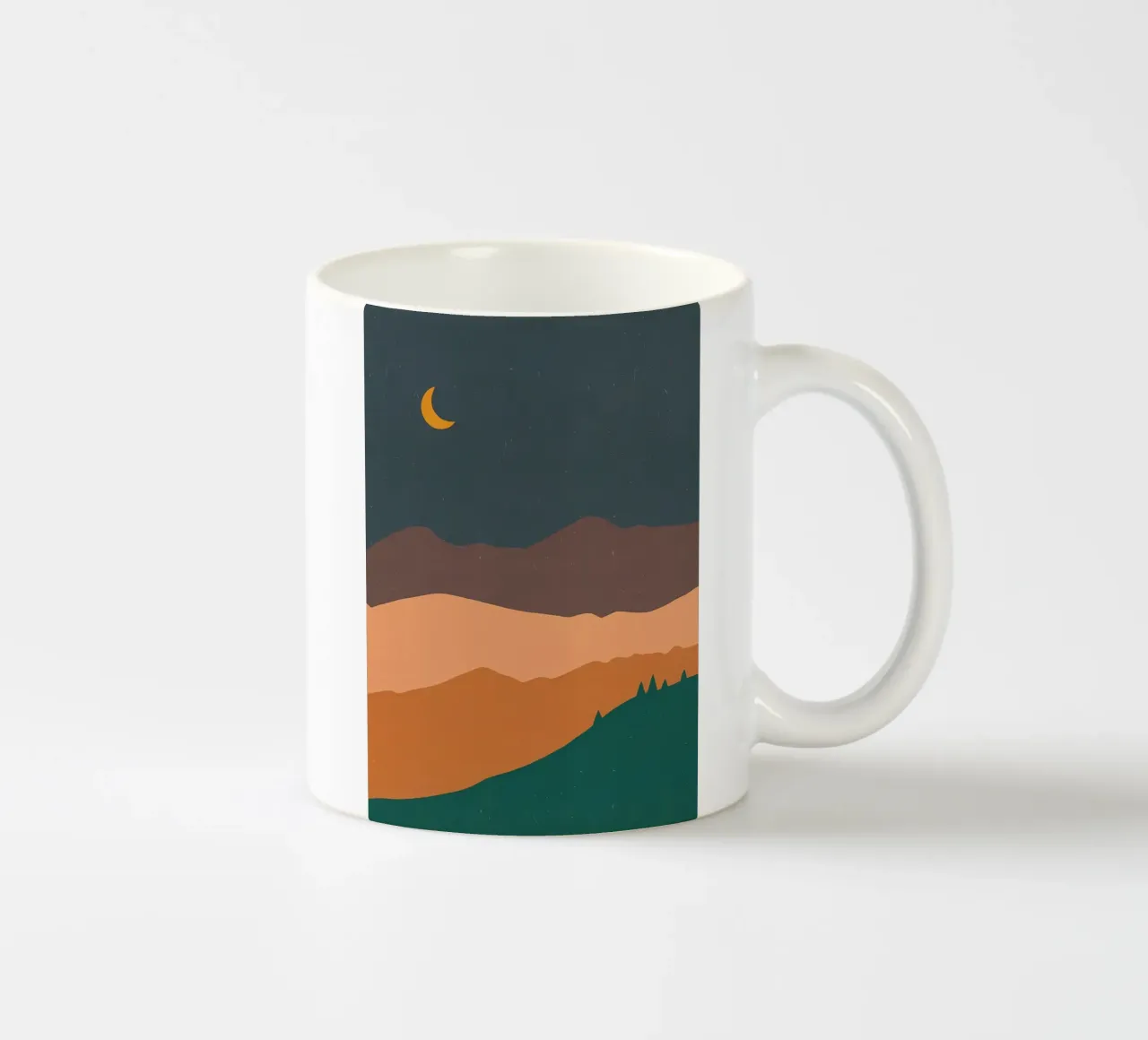 Paesaggio minimalista notturno tazza in ceramica da Bartosz Powalka
