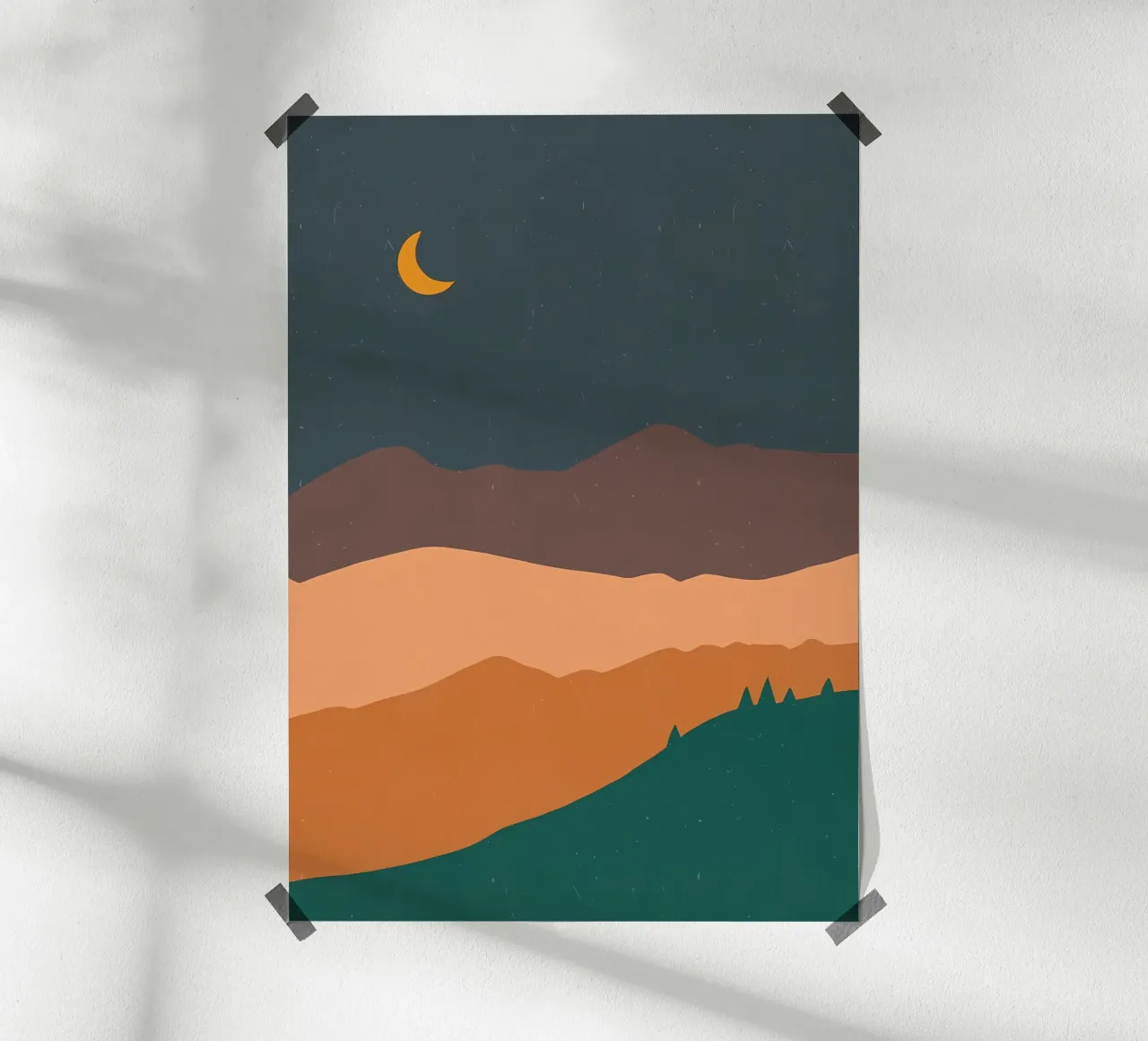 Paesaggio minimalista notturno carta hahnemühle da Bartosz Powalka