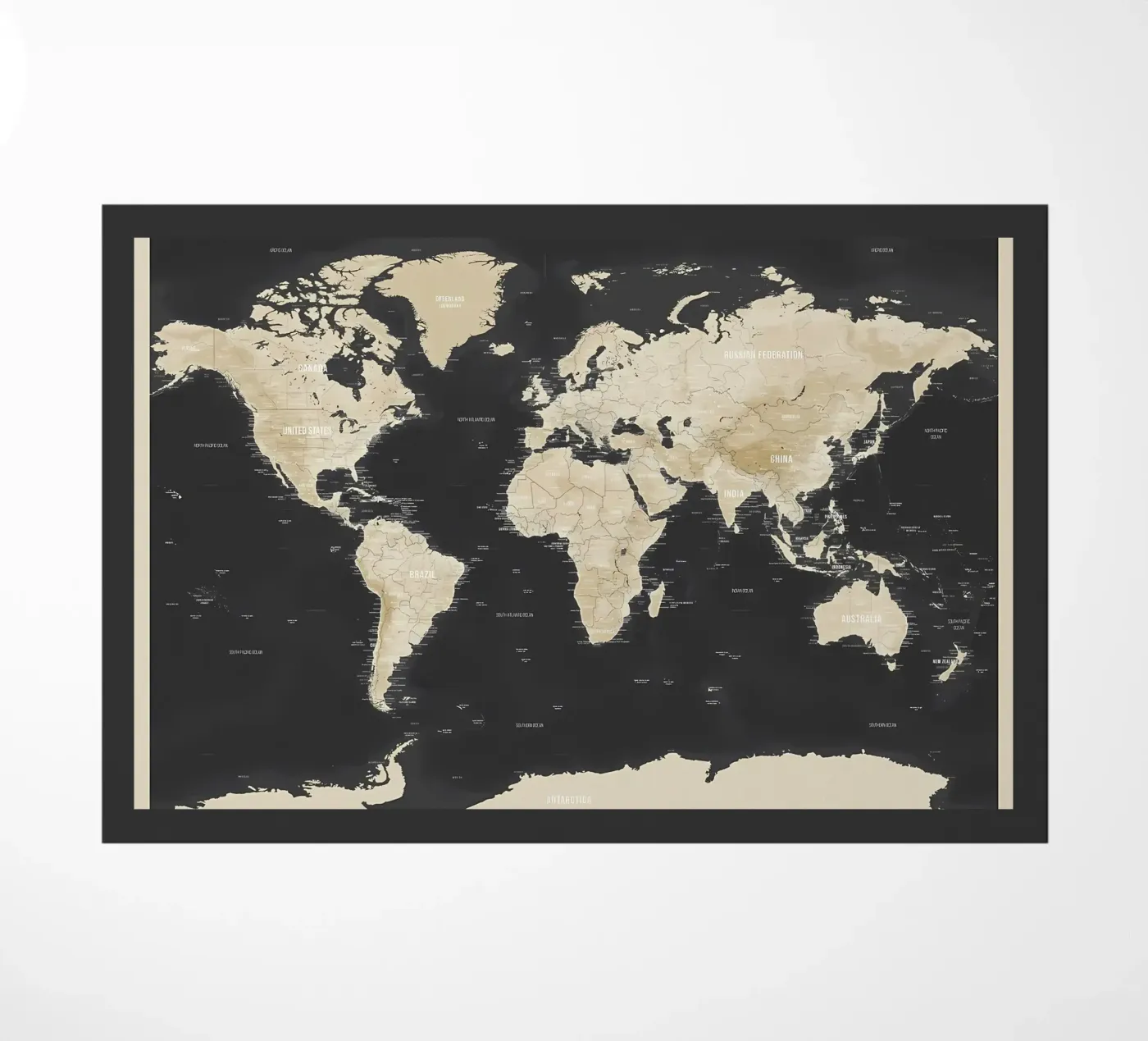 World Map Topographic doormat by Aiden Garcia