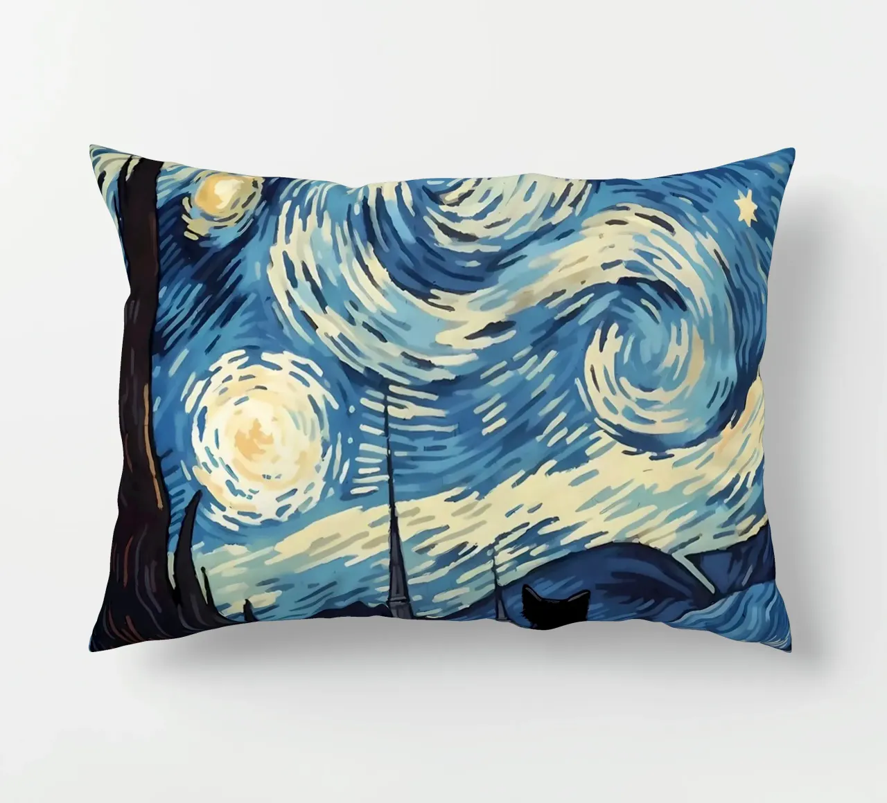 gatto vangogh cuscino da Adrian Patel