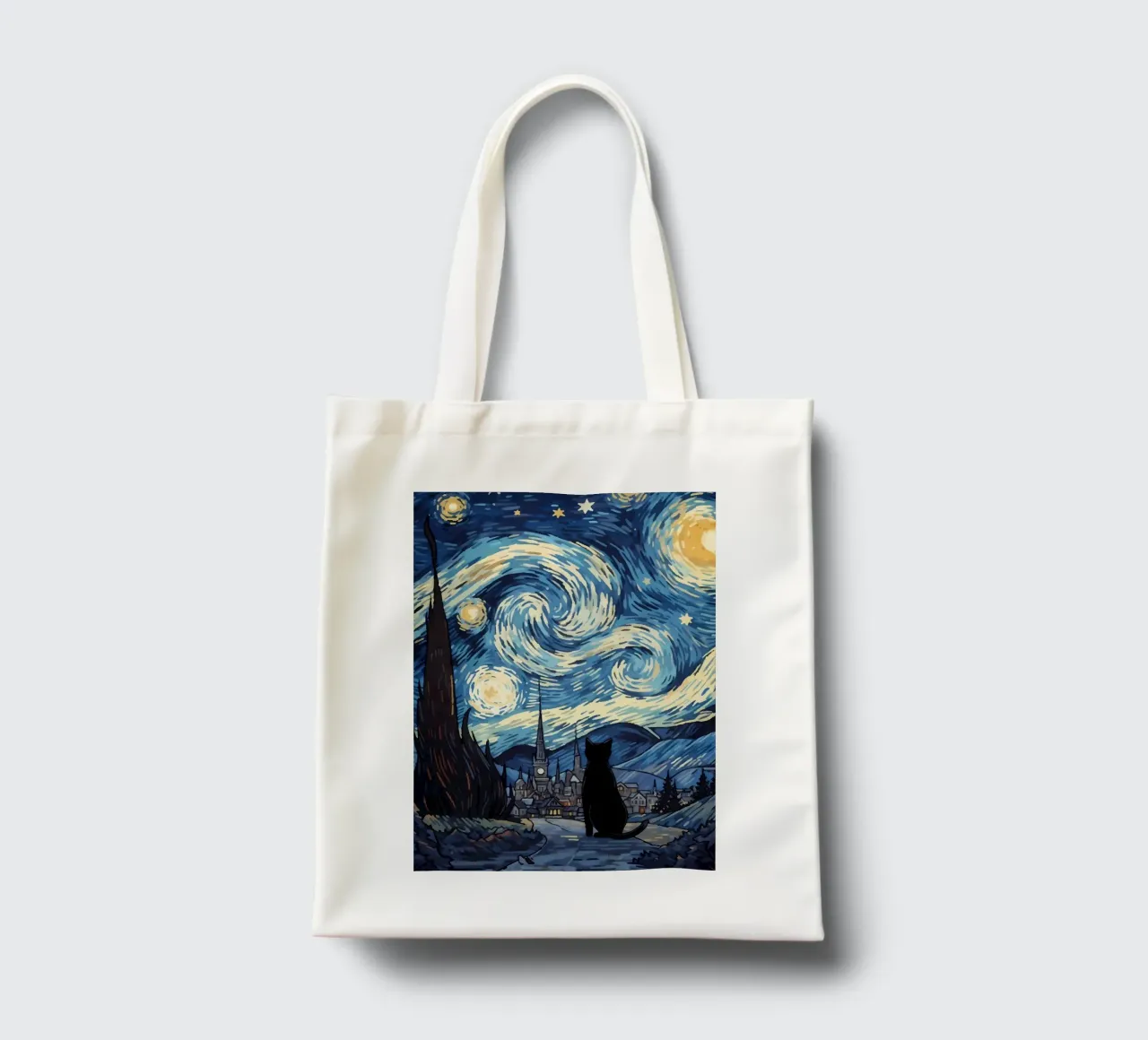 gatto vangogh borsa in juta da Adrian Patel