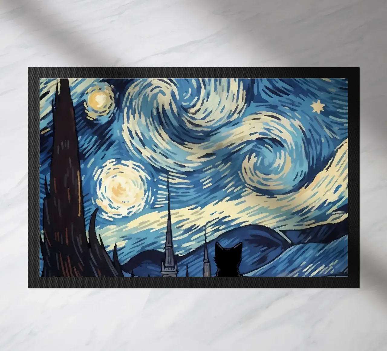 cat vangogh deurmat van Adrian Patel