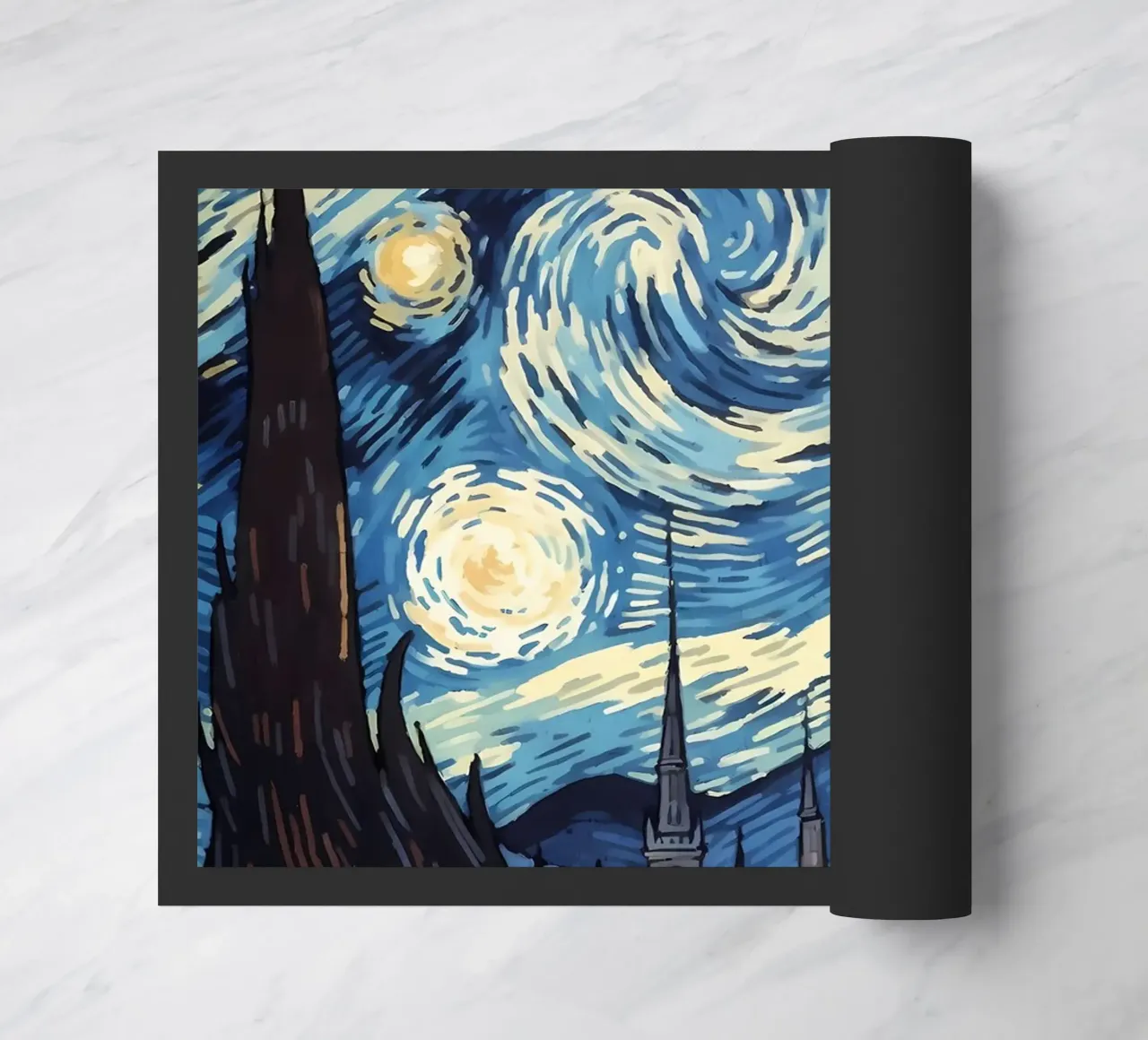 cat vangogh deurmat van Adrian Patel