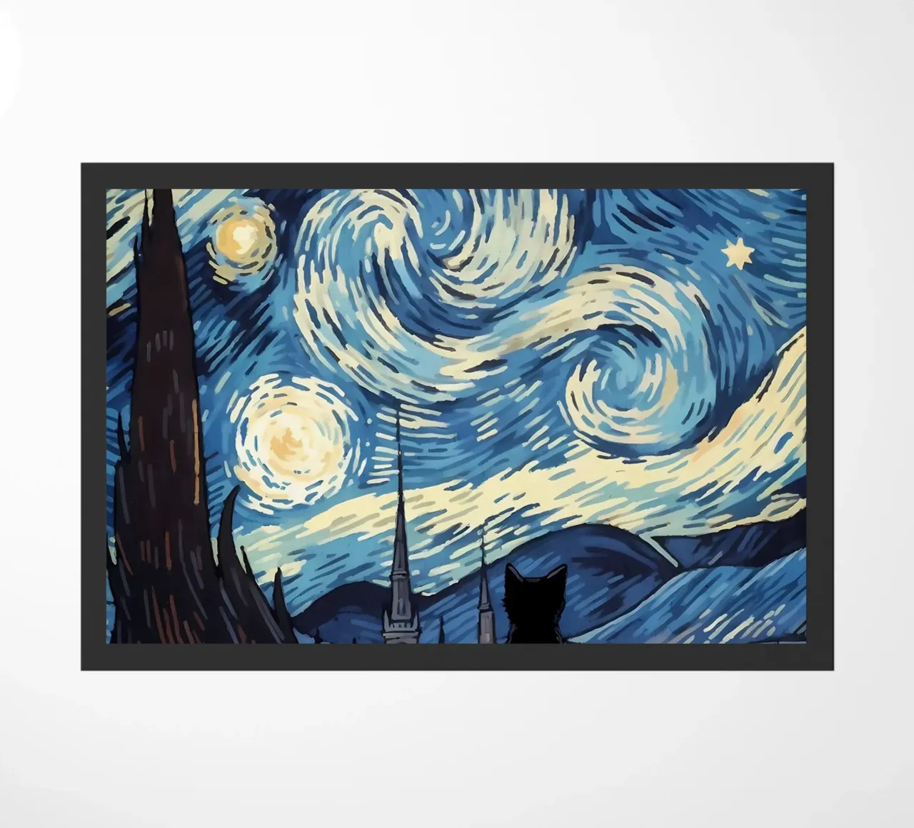 cat vangogh deurmat van Adrian Patel