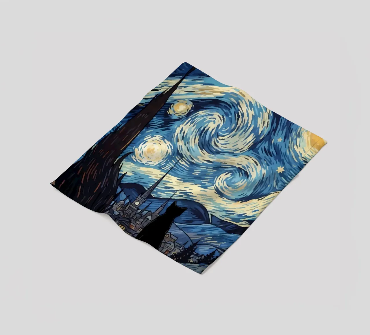 gatto vangogh coperta in pile da Adrian Patel