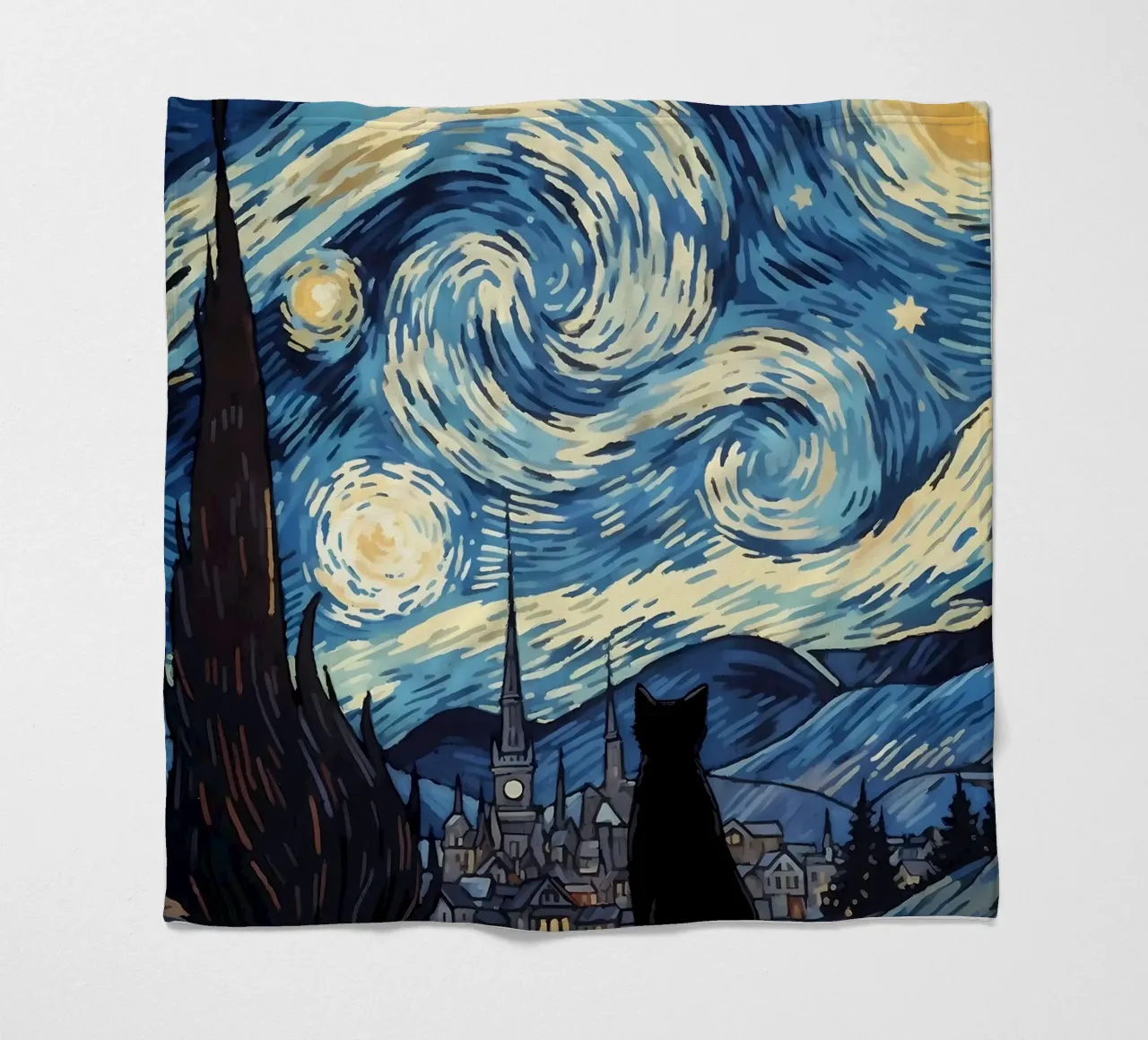 gatto vangogh coperta in pile da Adrian Patel