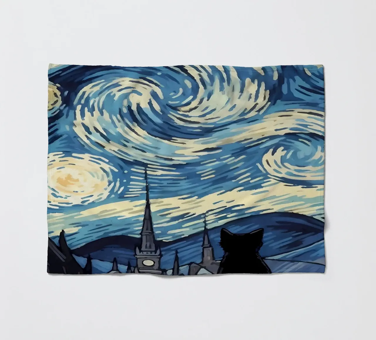 gatto vangogh coperta in pile da Adrian Patel