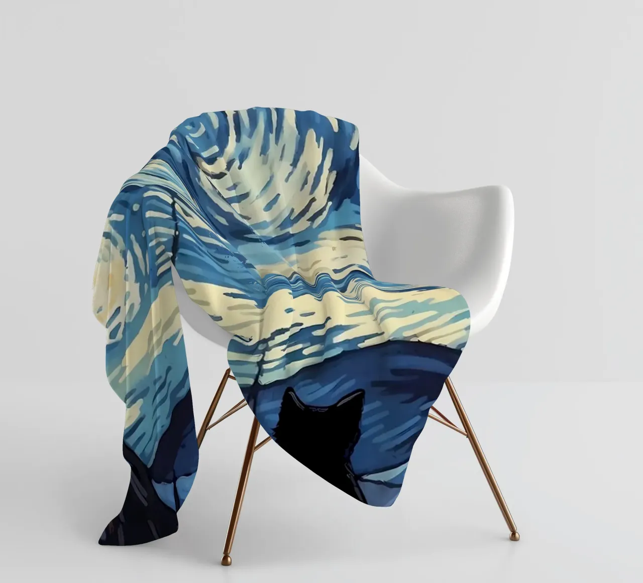 gatto vangogh coperta in pile da Adrian Patel