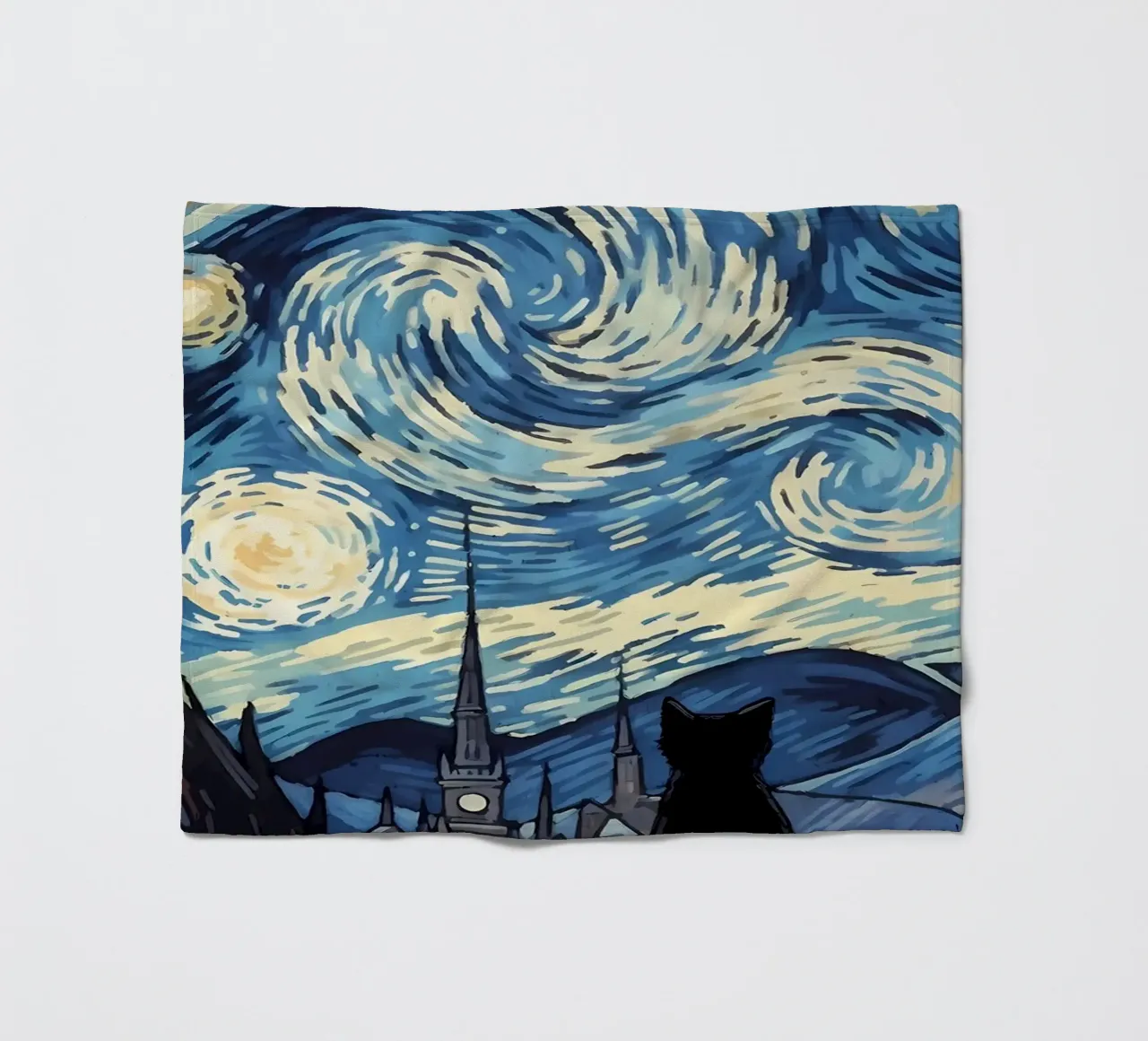 gatto vangogh coperta in pile da Adrian Patel