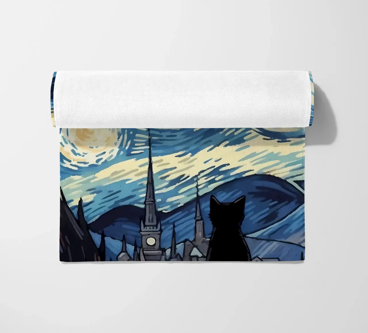 gatto vangogh telo mare da Adrian Patel