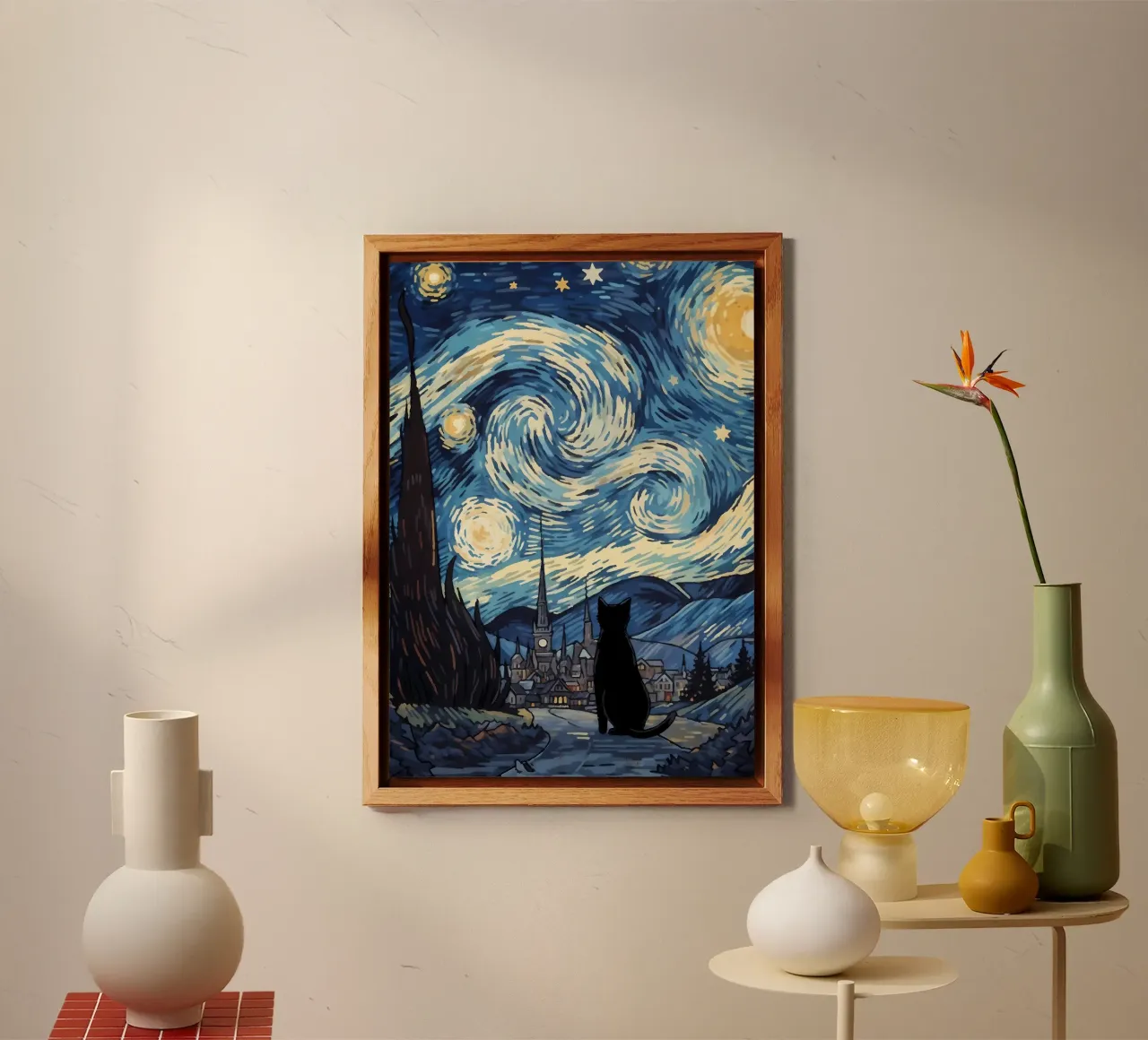 gatto vangogh alluminio dibond da Adrian Patel