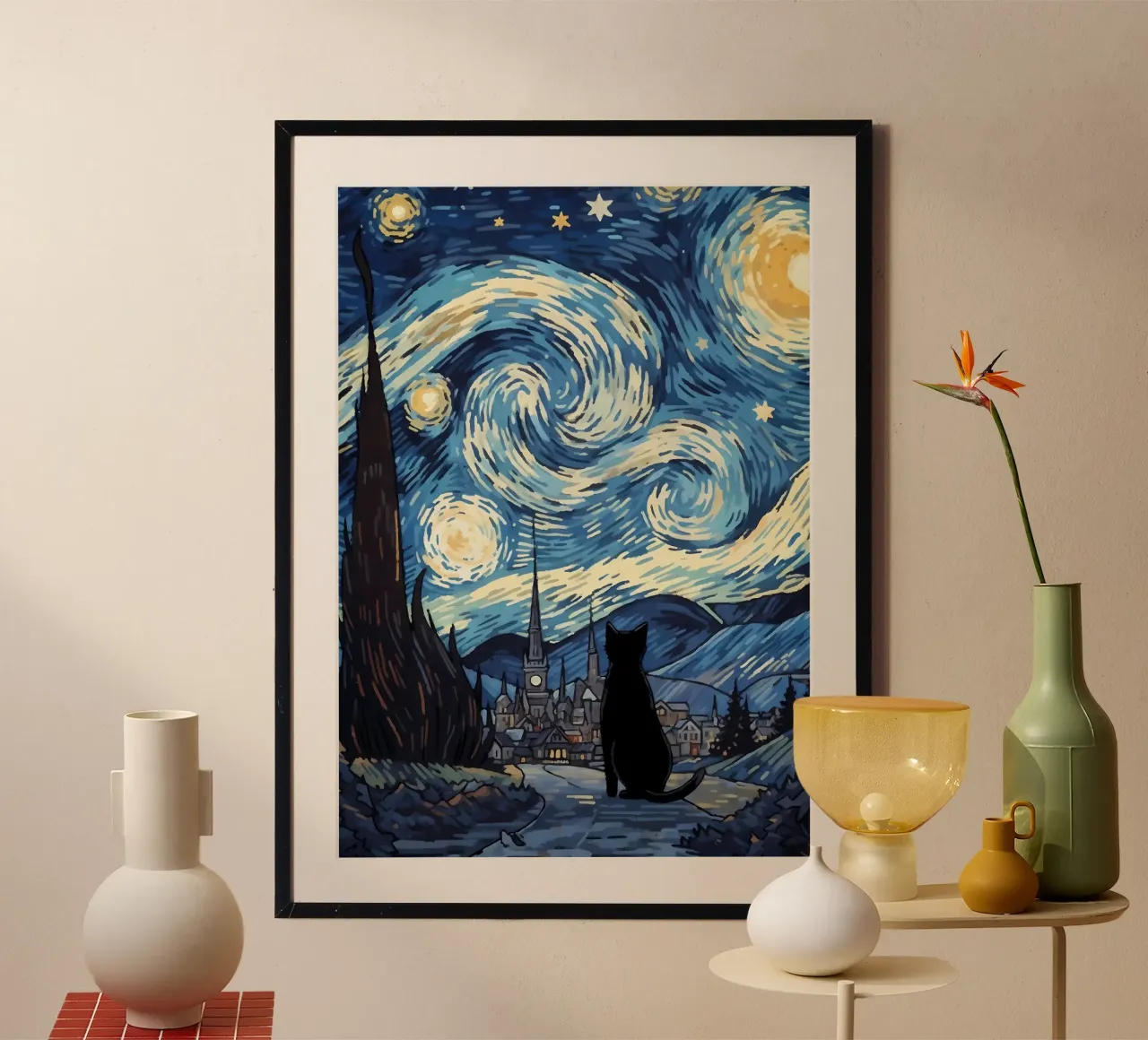 gatto vangogh poster da Adrian Patel