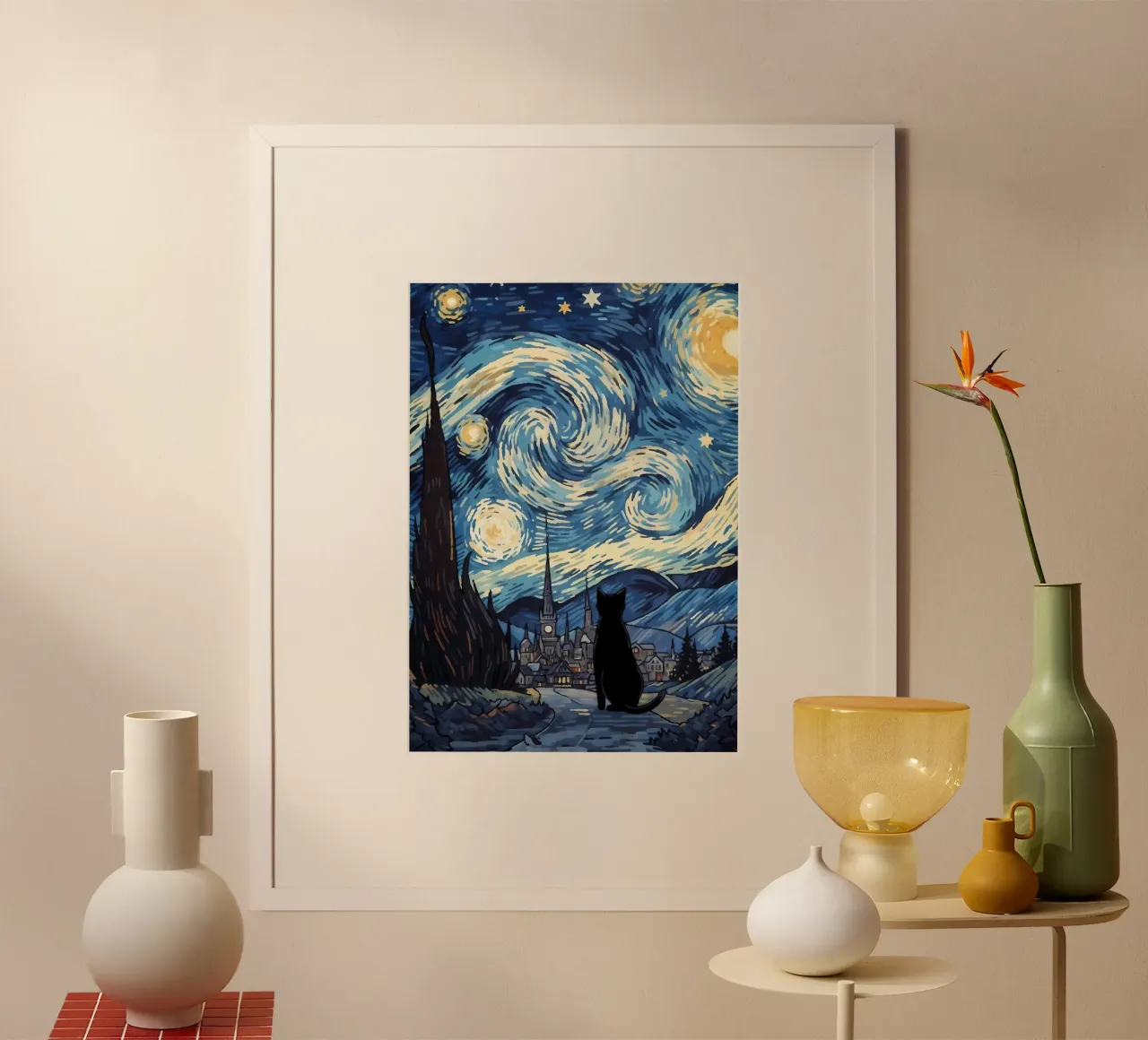 gatto vangogh poster da Adrian Patel