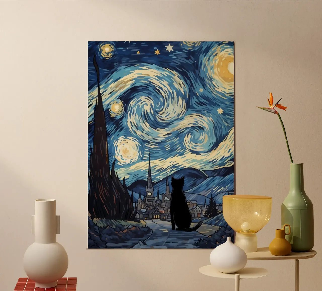 gatto vangogh poster da Adrian Patel