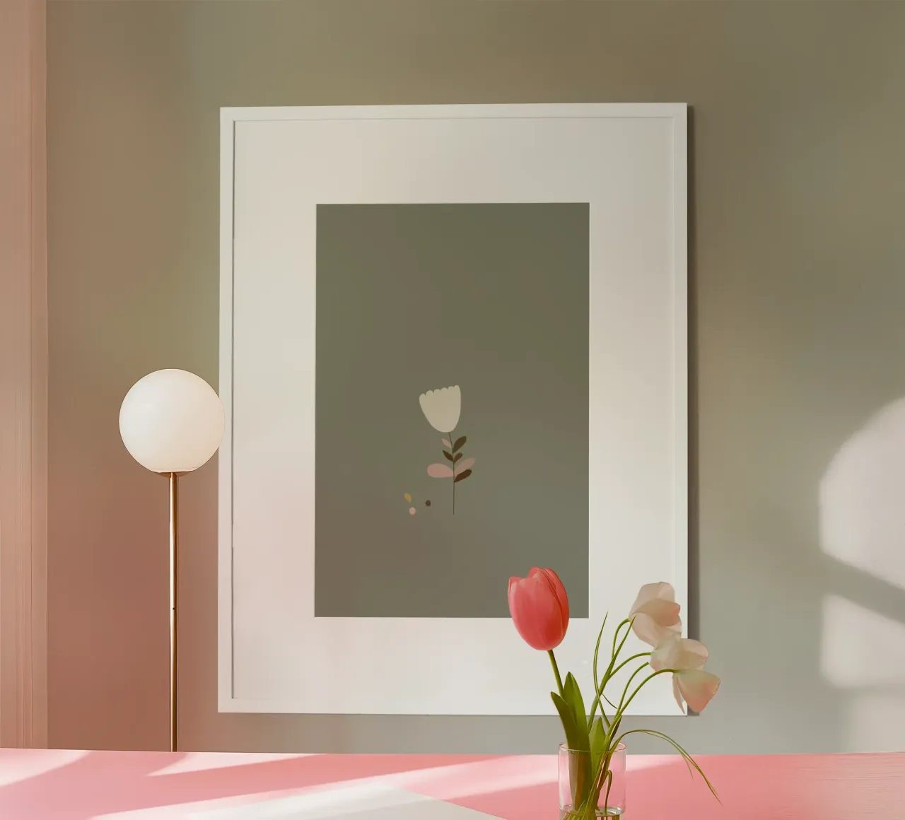 Flower4 poster con telaio in plastica da 170QM