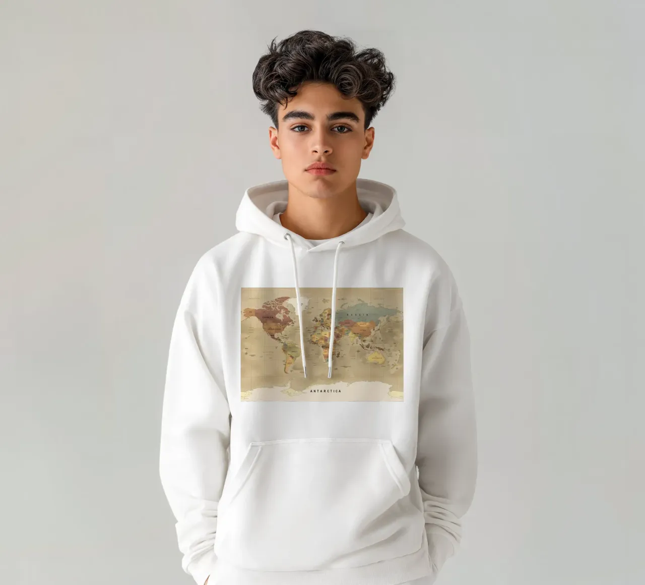 Mappa del mondo felpa con cappuccio da Aiden Garcia
