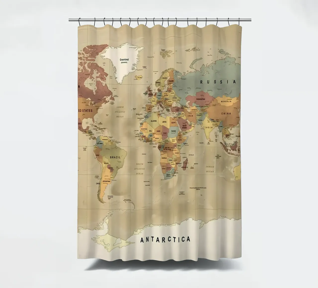 Map Of The World shower curtain by Aiden Garcia