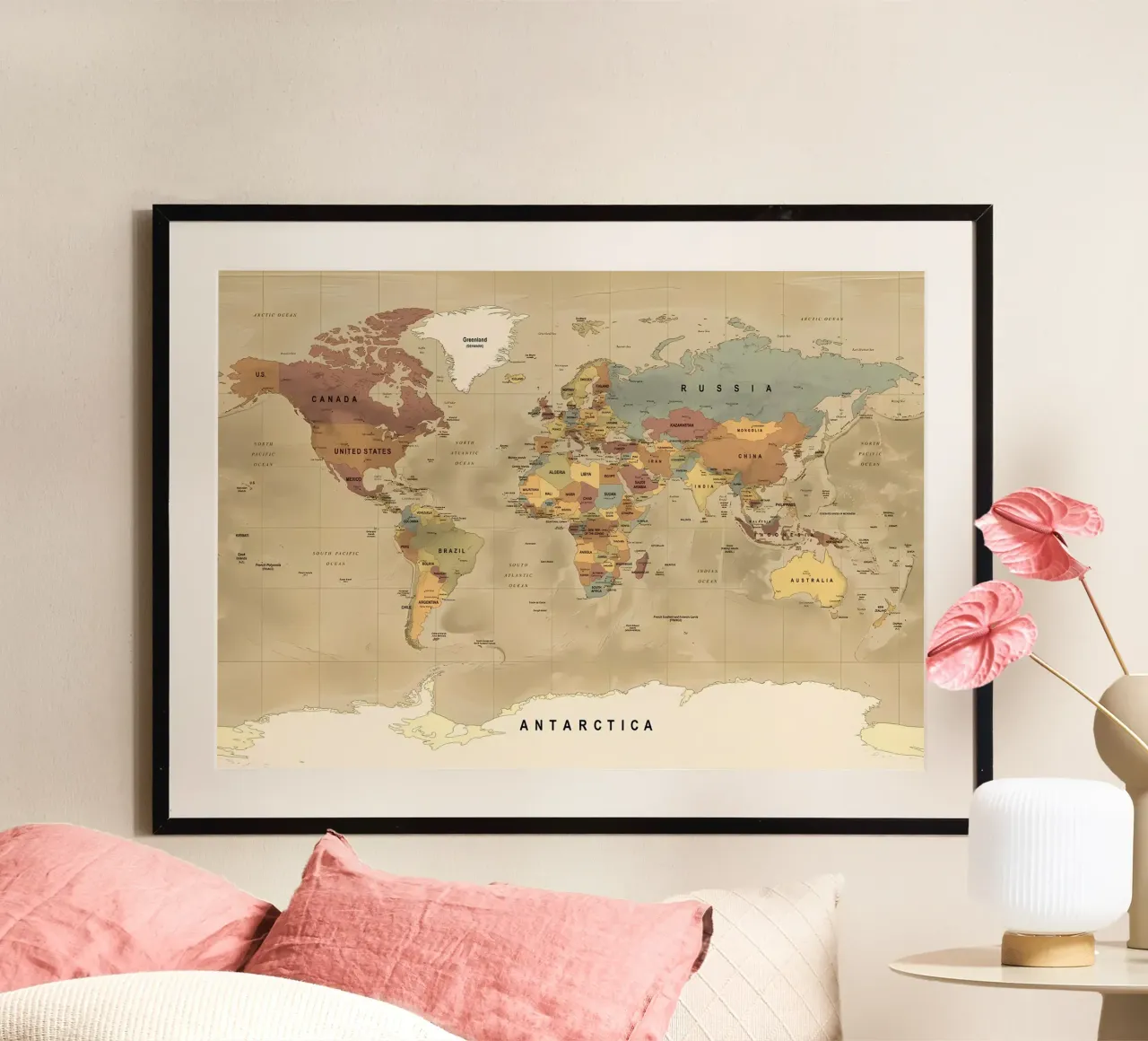 Map Of The World hahnemühle by Aiden Garcia