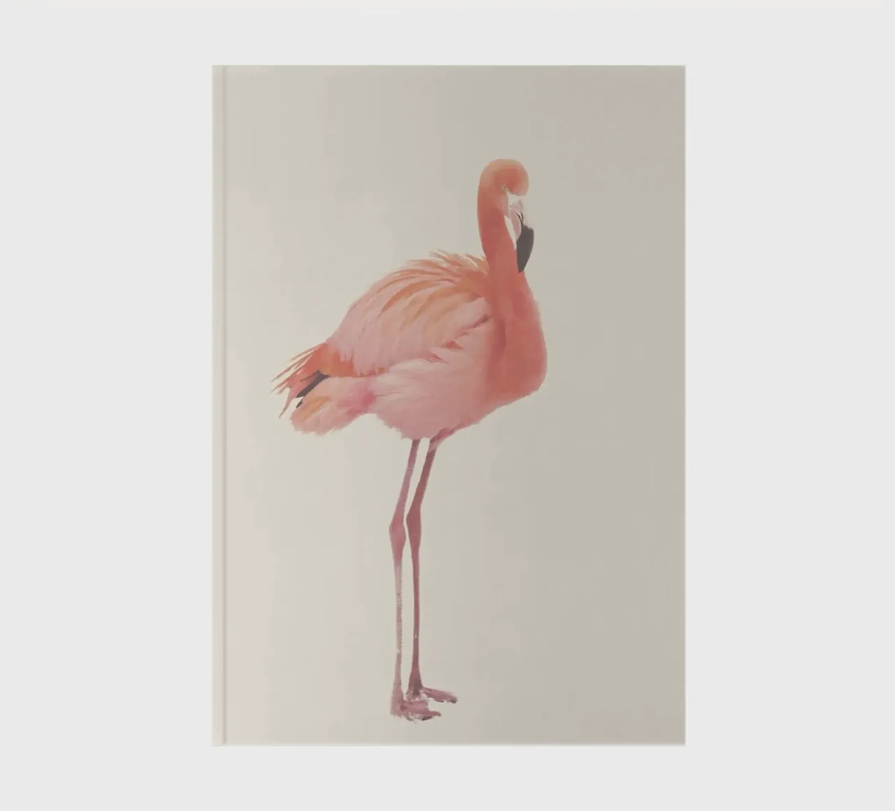 Flamingo in Snow Rose notebook by Monika Strigel
