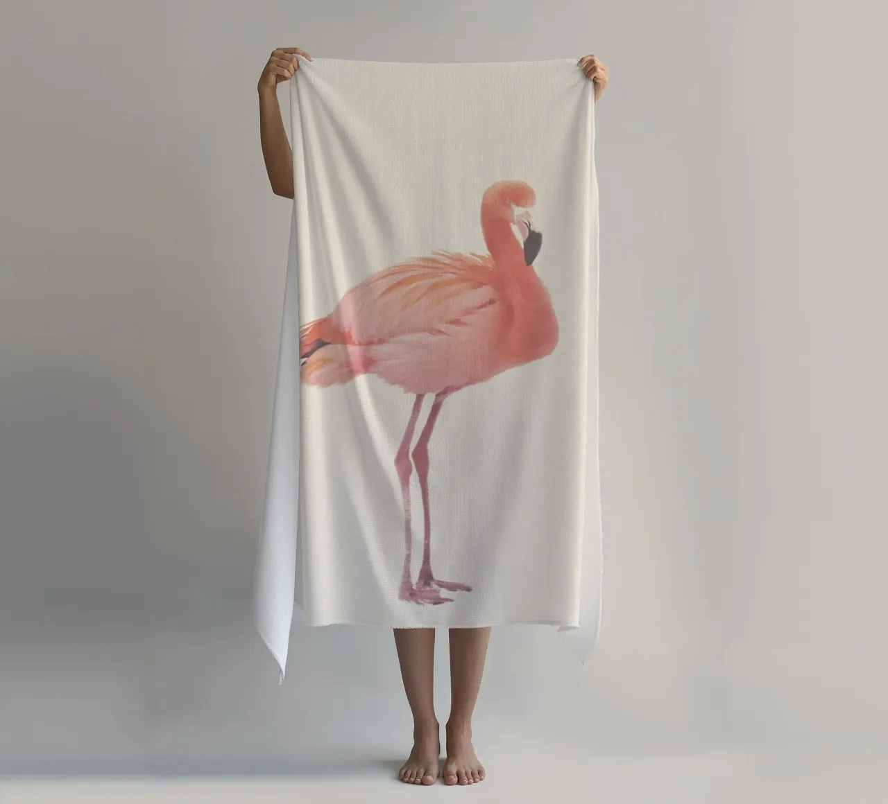 Flamingo in Snow Rose telo mare da Monika Strigel
