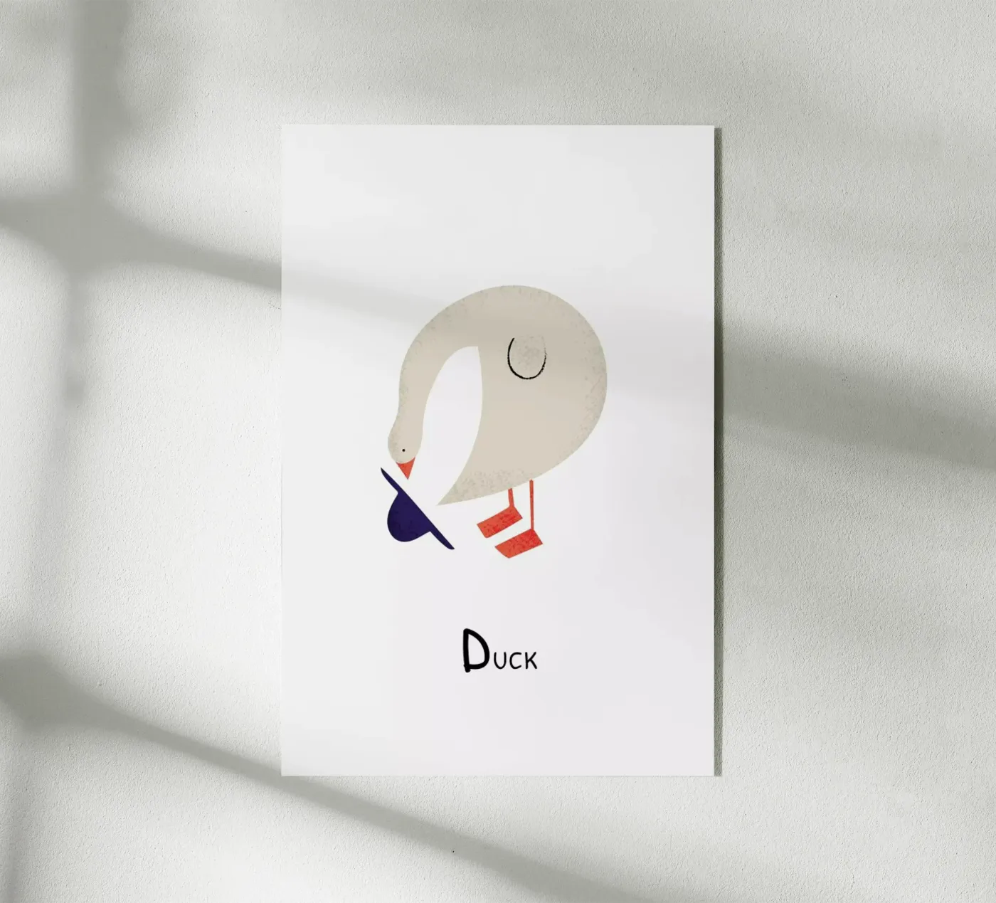 D for Duck acryl van Little Flourishes