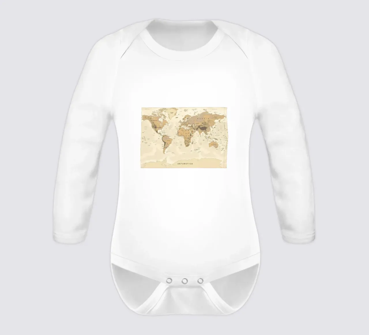 Mappa del mondo body neonato maniche lunghe da Aiden Garcia