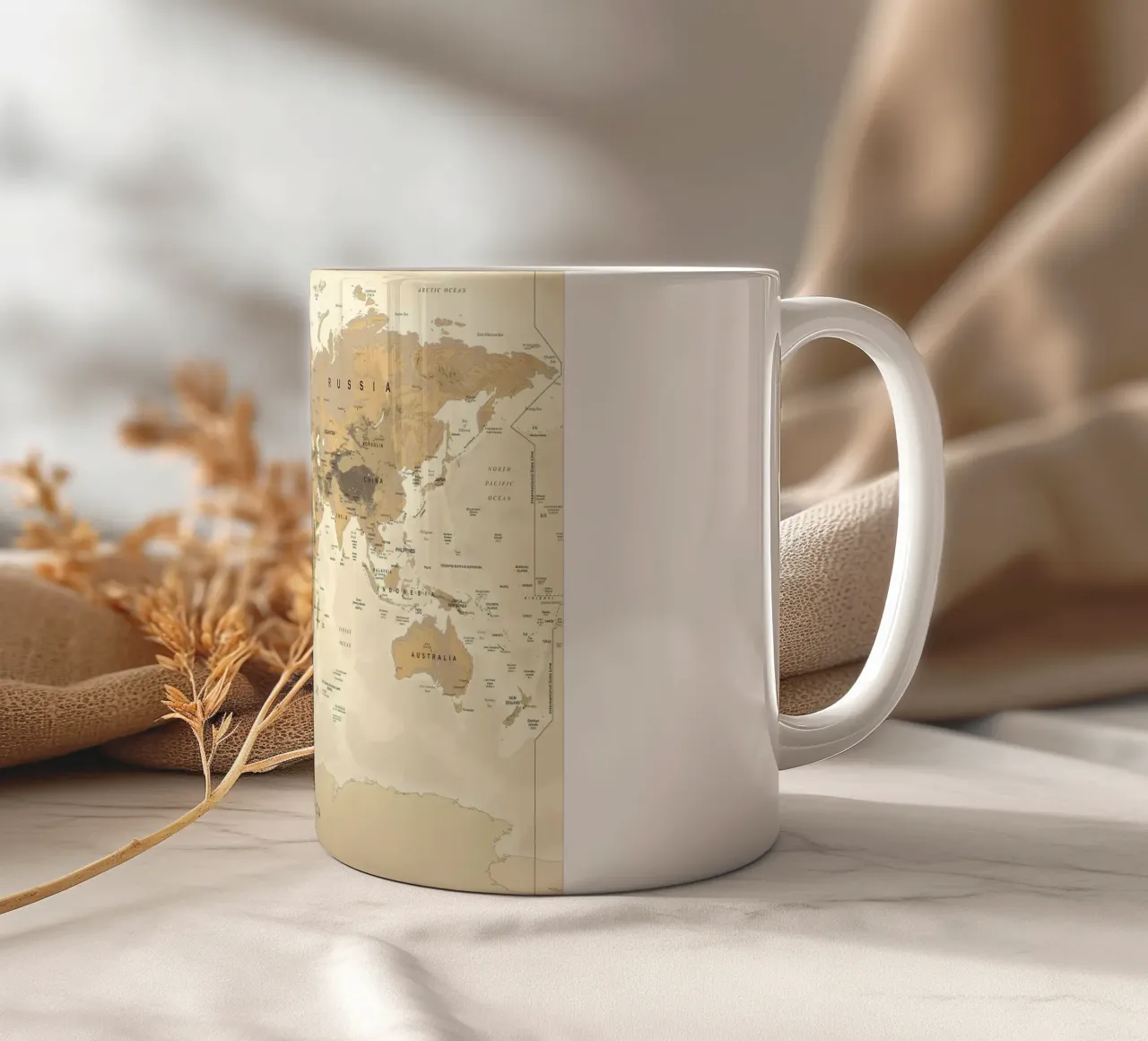 World Map ceramic mug by Aiden Garcia