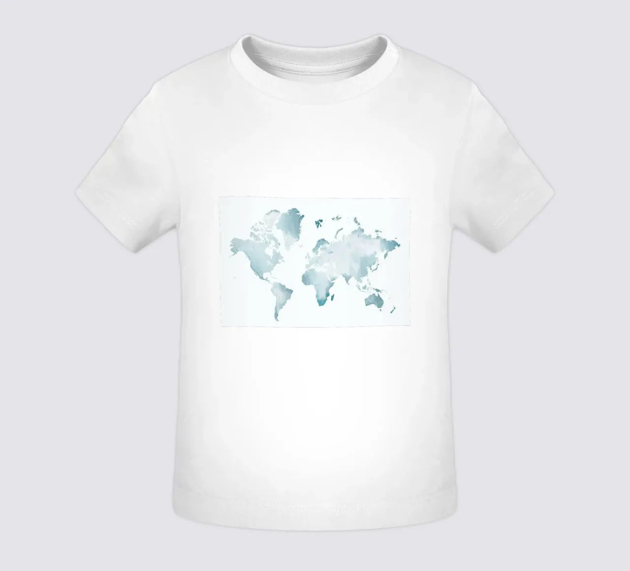 World Map Watercolour Baby T-Shirt von The Cartography Collection