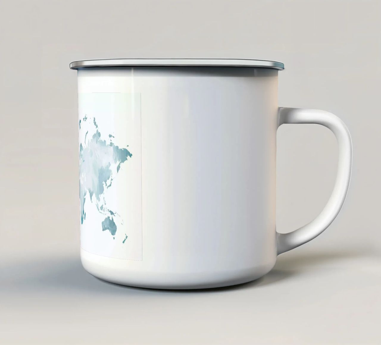 World Map Watercolour tazza in smalto da The Cartography Collection