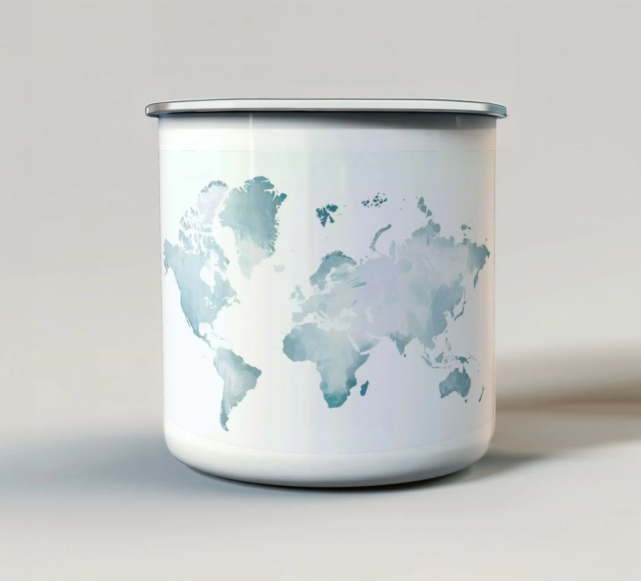 World Map Watercolour tazza in smalto da The Cartography Collection