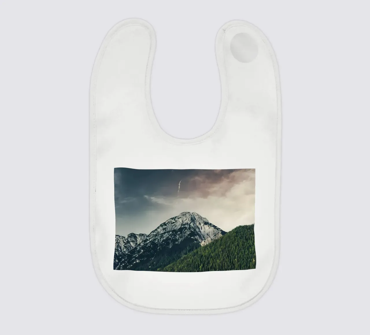 Dramatic Mountain baby bib by Matthew Katz