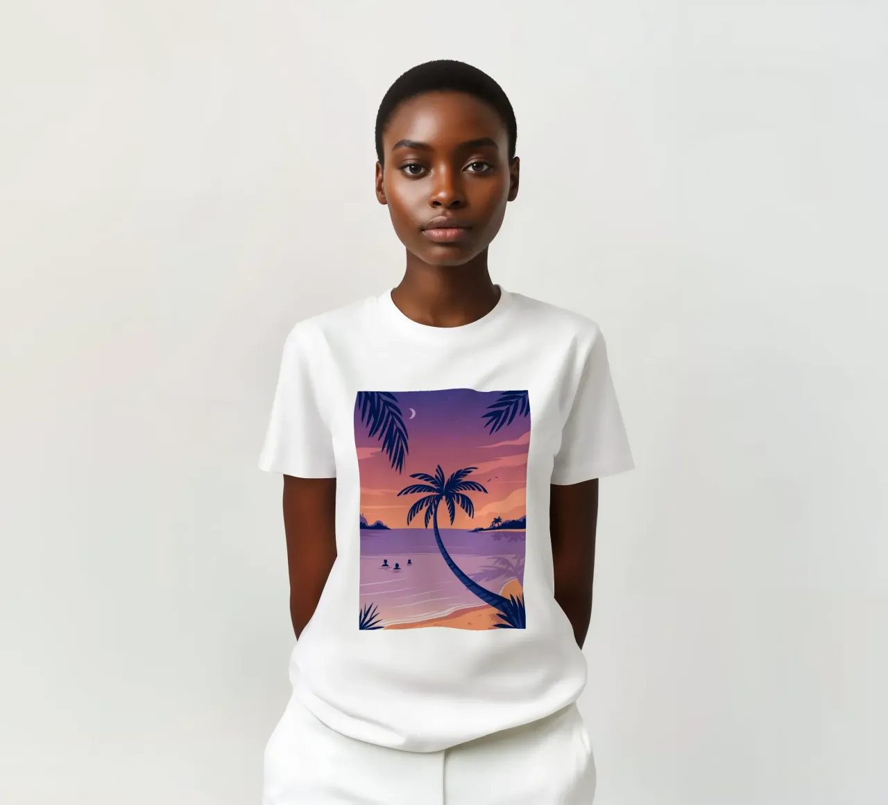 Serenità del tramonto tropicale t-shirt da Nebula Verse