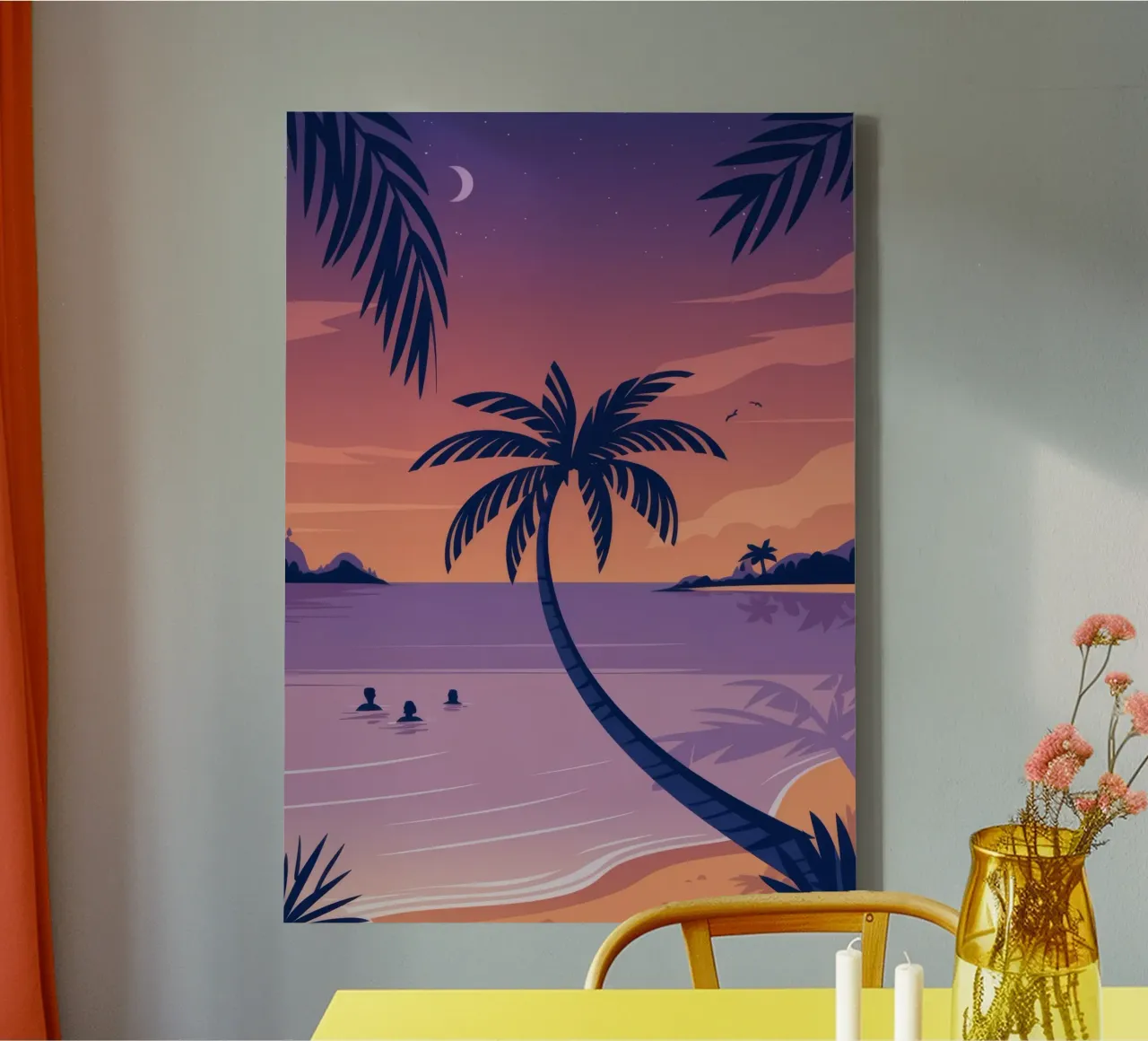 Tropical Sunset Serenity canvas by Nebula Verse